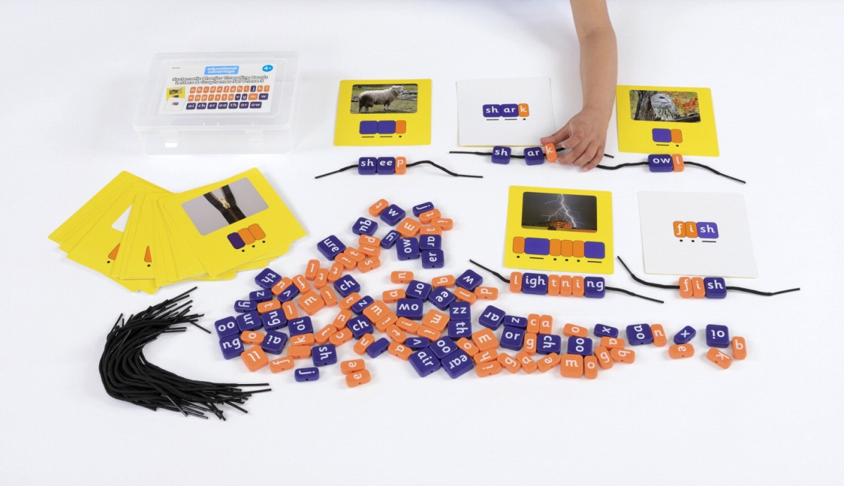1566908 Systematic Phonics Threading Beads, Letters & Graphemes Set