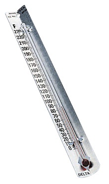 200-1340 V-back Metal Thermometers - Fahrenheit