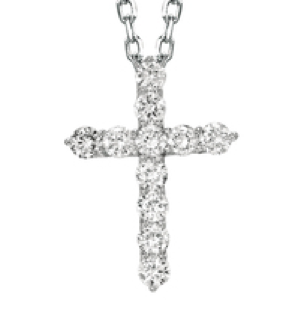 Pw29040-0.15 14w I-i-1 0.15 Carat 14k White Gold I-i-1 Classic Diamond Cross Pendant