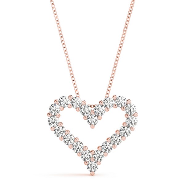 Lg433-5lg-14kr 0.5 Ct 14k Rose Gold Tw Lab Grown Diamond Heart Pendant Set With Chain