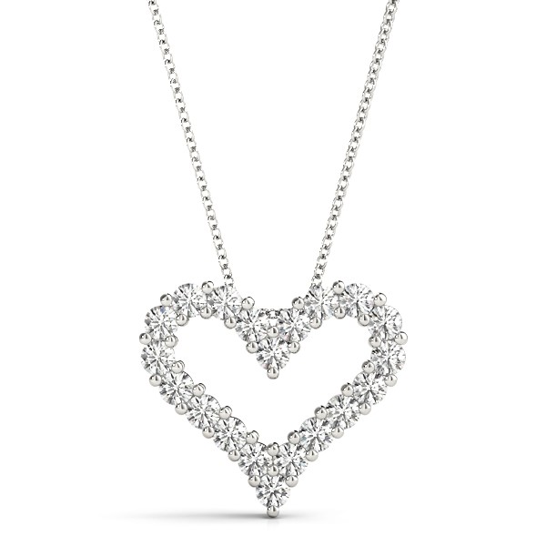 Lg433-5lg-14kw 0.5 Ct 14k White Gold Tw Lab Grown Diamond Heart Pendant Set With Chain