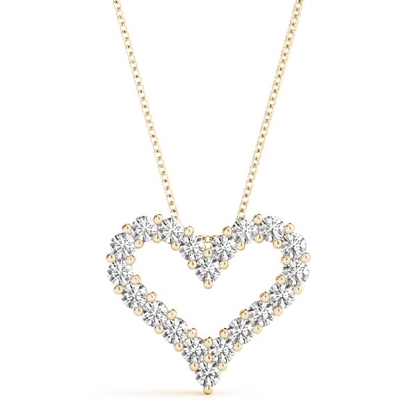 Lg433-5lg-14ky 0.5 Ct 14k Yellow Gold Tw Lab Grown Diamond Heart Pendant Set With Chain