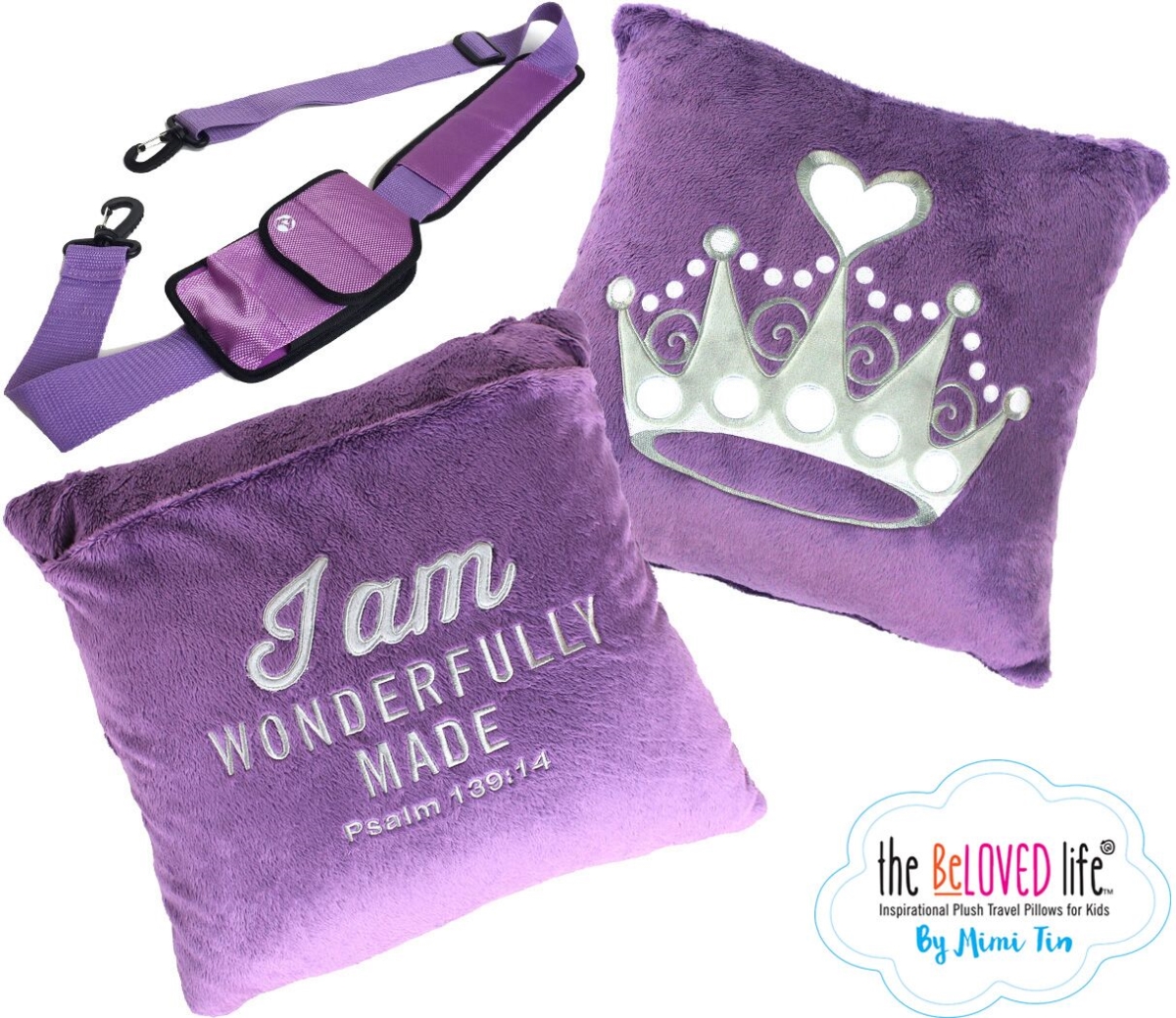 1003 Princess Plush Travel Pillow - Purple