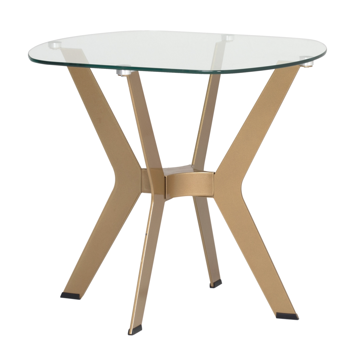 71012 Archtech 24' End Table, Gold / Clear Glass