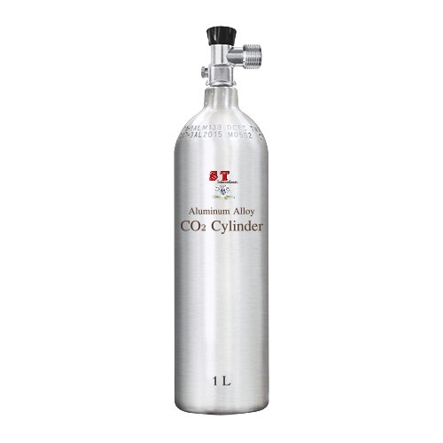 Str-co2cylinder-a136-side-silver-up Silver Aluminum Alloy Co2 Cylinder - 1 Litre, 1.5 Lbs