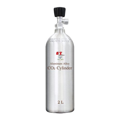 Str-co2cylinder-a158-side-silver-up Silver Aluminum Alloy Co2 Cylinder - 2 Litre, 3 Lbs