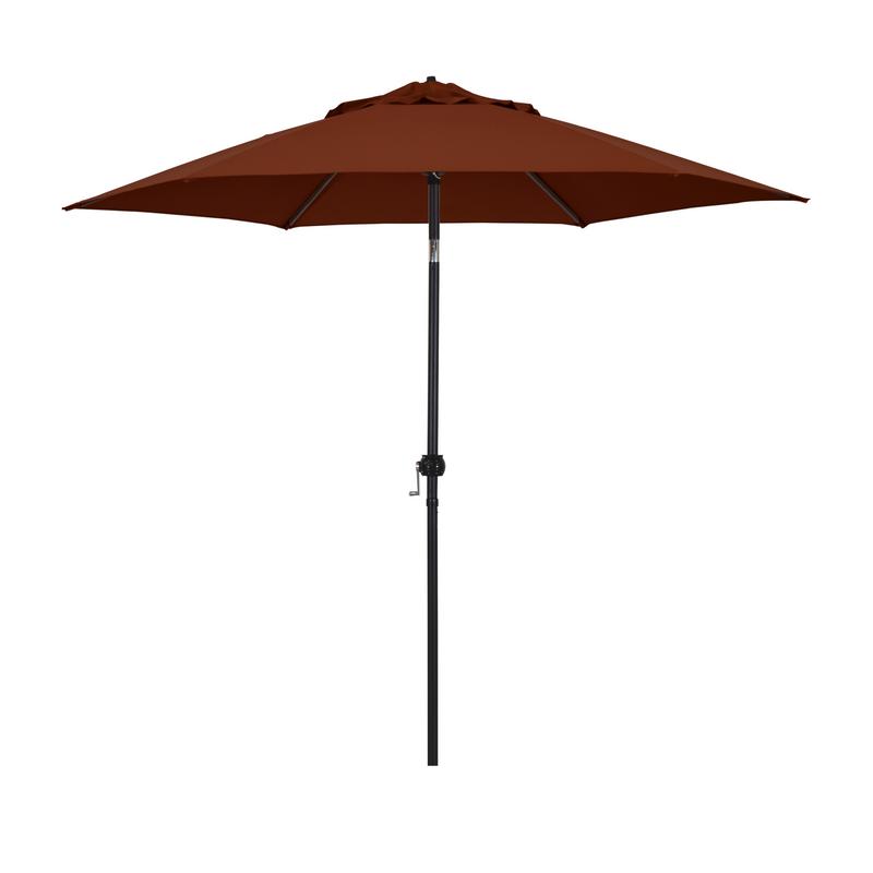 9 Ft Steel Market Umbrella With Push Tilt, Polyester - Brick
