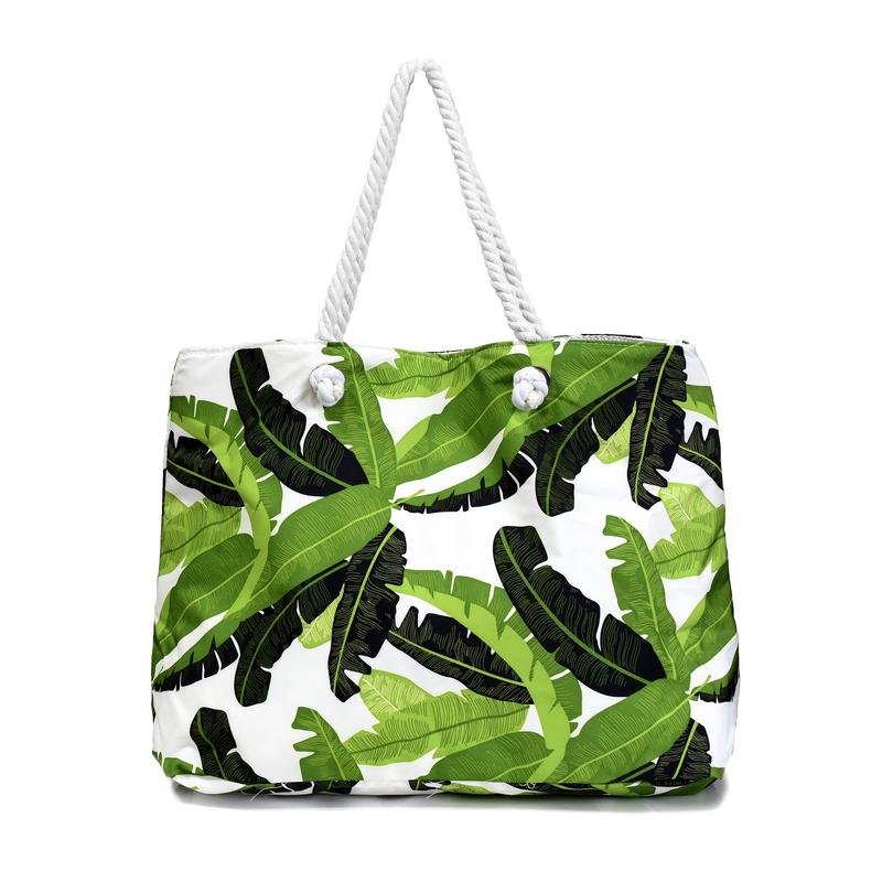 Bb10-p5-204 Lush Paradise Cotton Rope Handles In Tote Bag