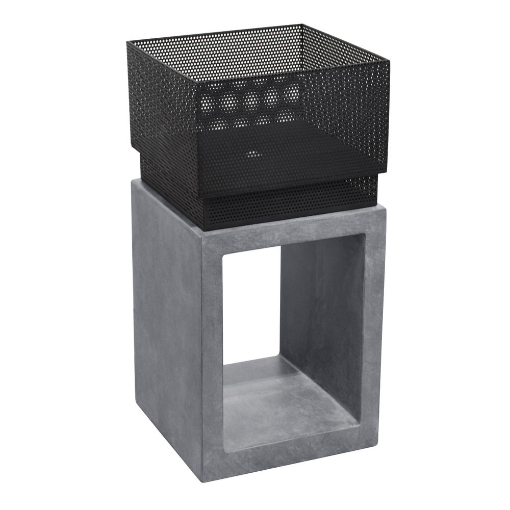 Fp201-ce Sentinel Fire Basket, Light Gray Cement