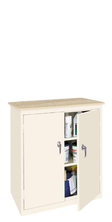 Counter High Cabinet With Plastic Top & 1 Fixed Shelf - Pure Green, 36 X 18 X 42 In.