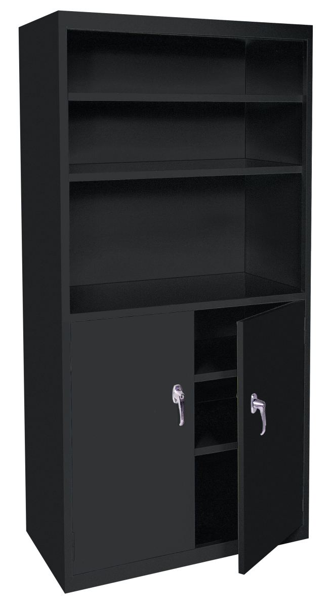 Af-301-b New Look Contemporary Storage Center - Black, 30 X 18 X 72 In.