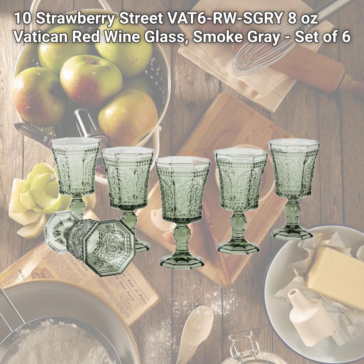 Picture of 10 Strawberry Street VAT6-RW-SGRY 8 oz Vatican Red Wine Glass, Smoke Gray - Set of 6