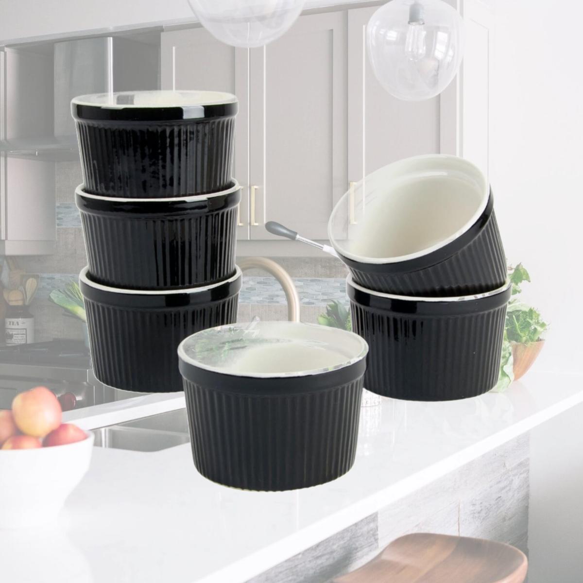 Picture of 10 Strawberry Street ROMA-45-6RAM-BK 10 oz Roma Ramekin Bakeware Set, Black - Set of 6
