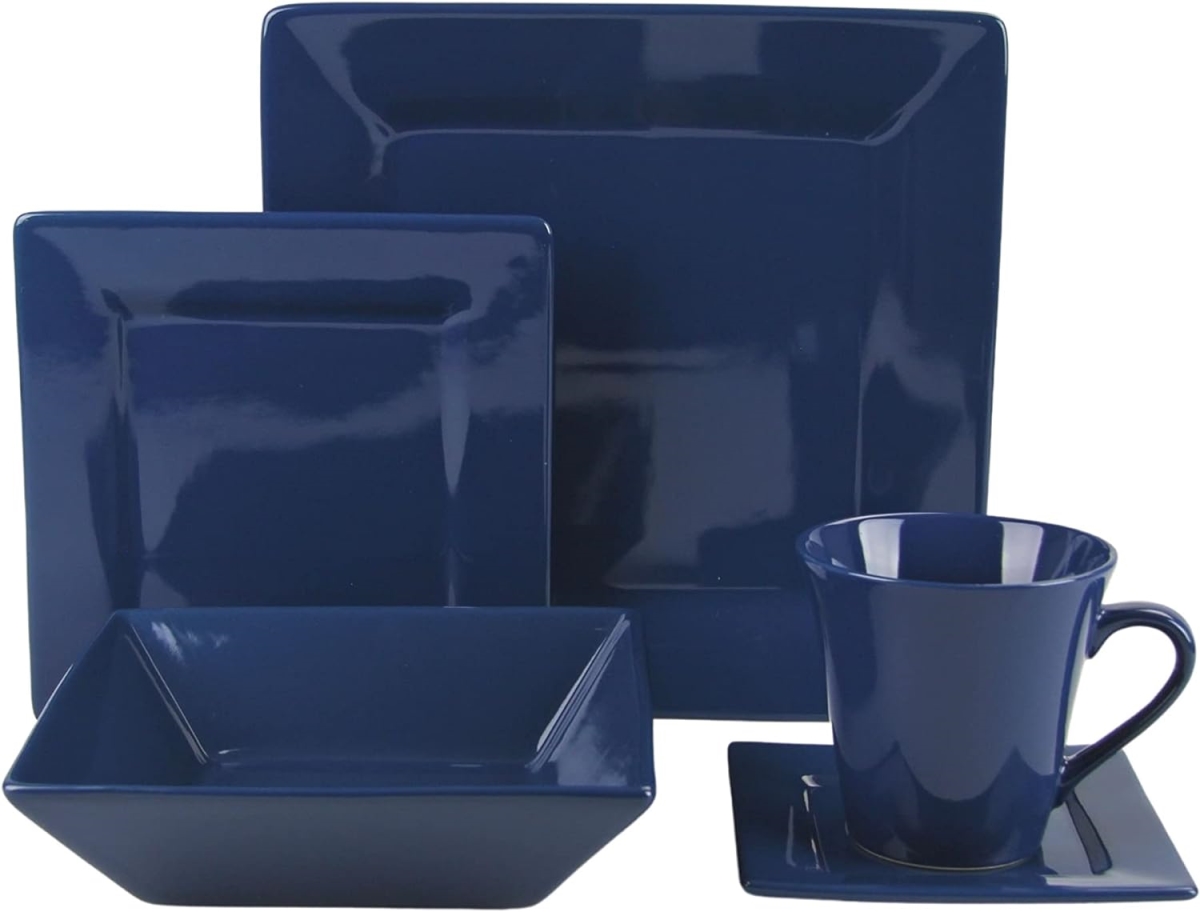 Picture of 10 Strawberry Street NOVA-45SQ-DRKBLU 10 Strawberry Street Nova Square 45 Piece Dinnerware Set, Dark Blue
