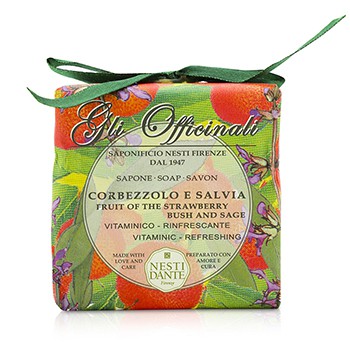 208656 Gli Officinali Soap - Fruit Of The Strawberry Bush & Sage - Vitaminic & Refreshing