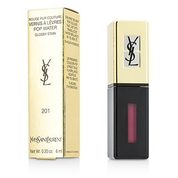 187636 Rouge Pur Couture Vernis A Levres Pop Water Glossy Stain - 201 Dewy Red
