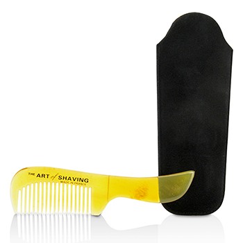 210534 Horn Mustache Comb, Black Suedine
