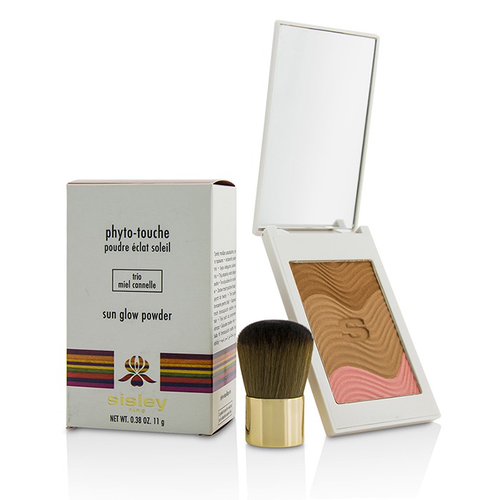211158 Phyto Touche Sun Glow Powder With Brush - Trio Miel Cannelle