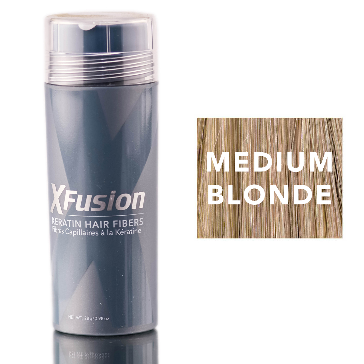 X-fusion 217848 0.98 Oz Keratin Hair Fibers, Medium Blonde