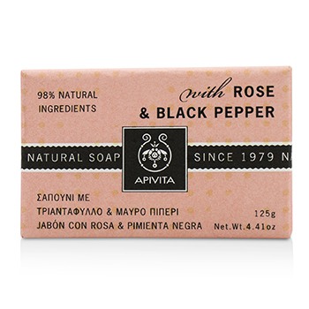 218746 4.41 Oz Natural Soap With Rose & Black Pepper