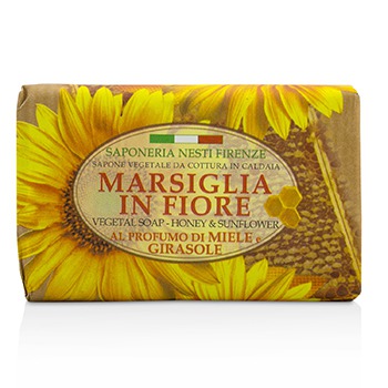 221055 4.3 Oz Marsiglia In Fiore Vegetal Soap - Honey & Sunflower