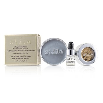 228319 2 Piece Magnificent Metals Foil Finish Eye Shadow With Mini Stay All Day Liquid Eye Primer - Gilded Gold