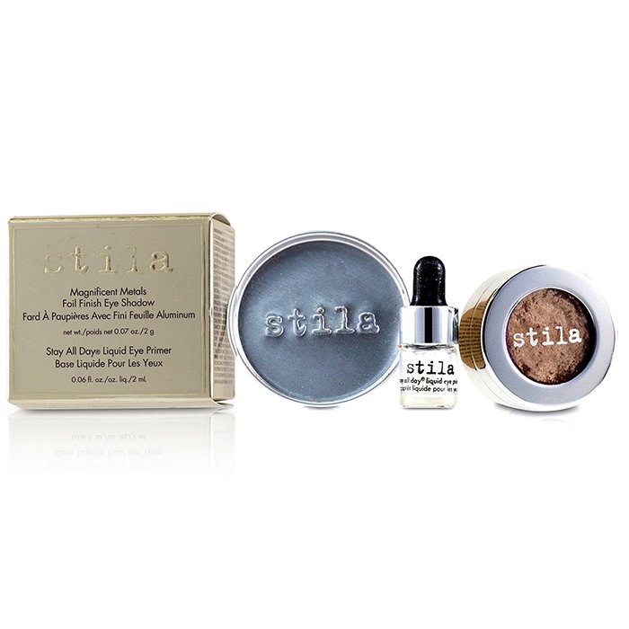 228324 2 Piece Magnificent Metals Foil Finish Eye Shadow With Mini Stay All Day Liquid Eye Primer - Metallic Kitten