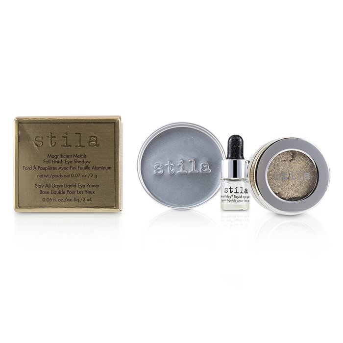 228327 2 Piece Magnificent Metals Foil Finish Eye Shadow With Mini Stay All Day Liquid Eye Primer - Metallic Pixie Dust