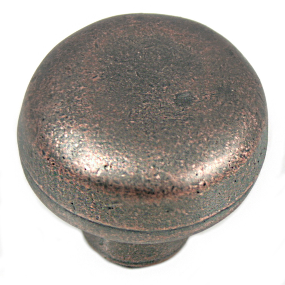 Large Riverstone Round Knob - Antique Copper