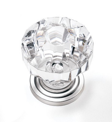 82126 1.25 In. Acrystal Knob With Base, Polished Chrome