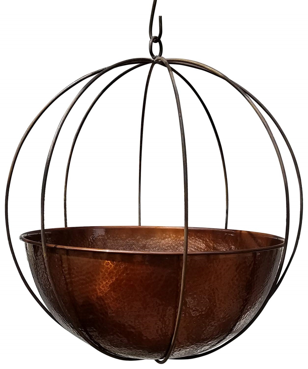 Xlg-wok-23-dhdc Handmade Extra Large Globe & 23 In. Planter - Copper