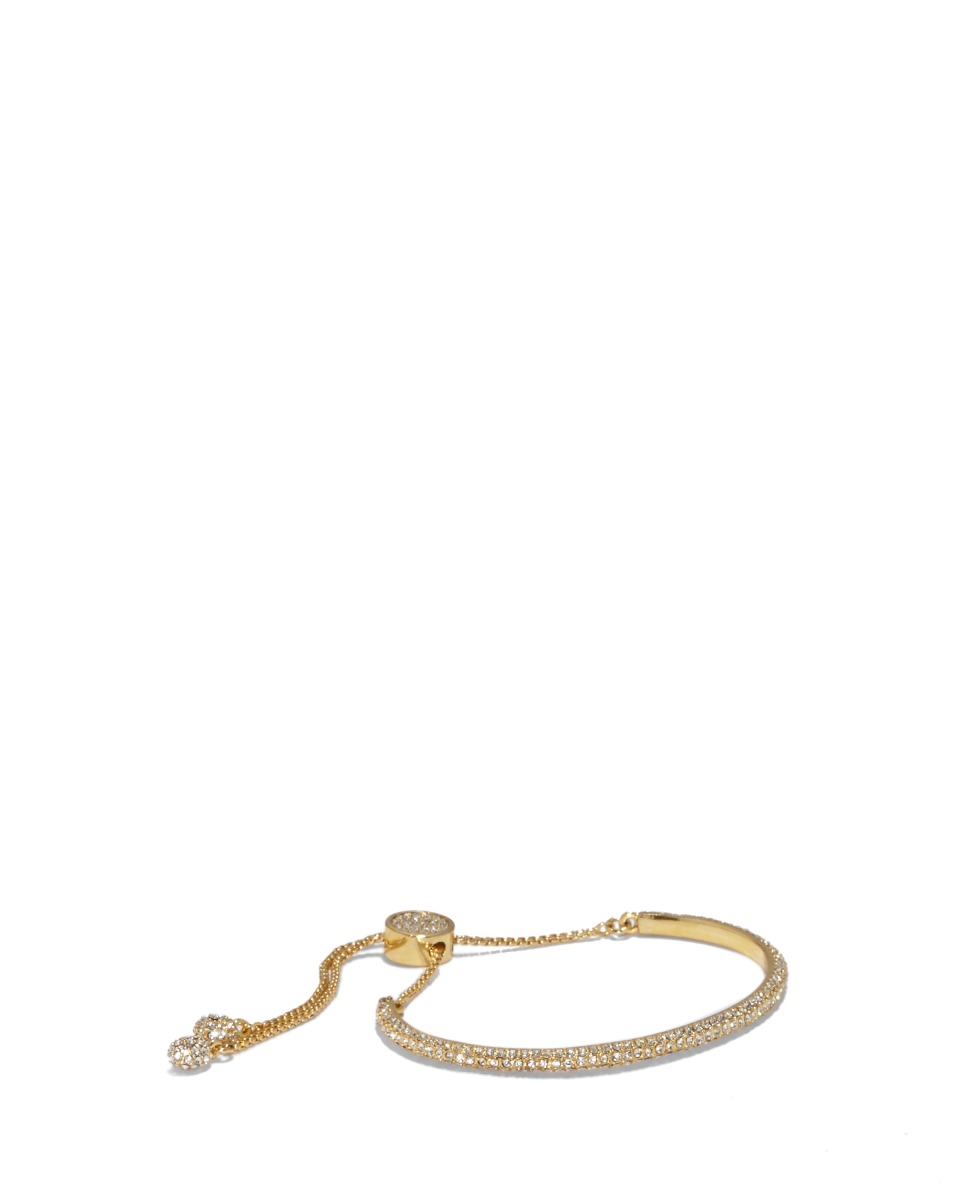Vj-600050 Pave Slider Round Bracelet, Gold-plated Metal