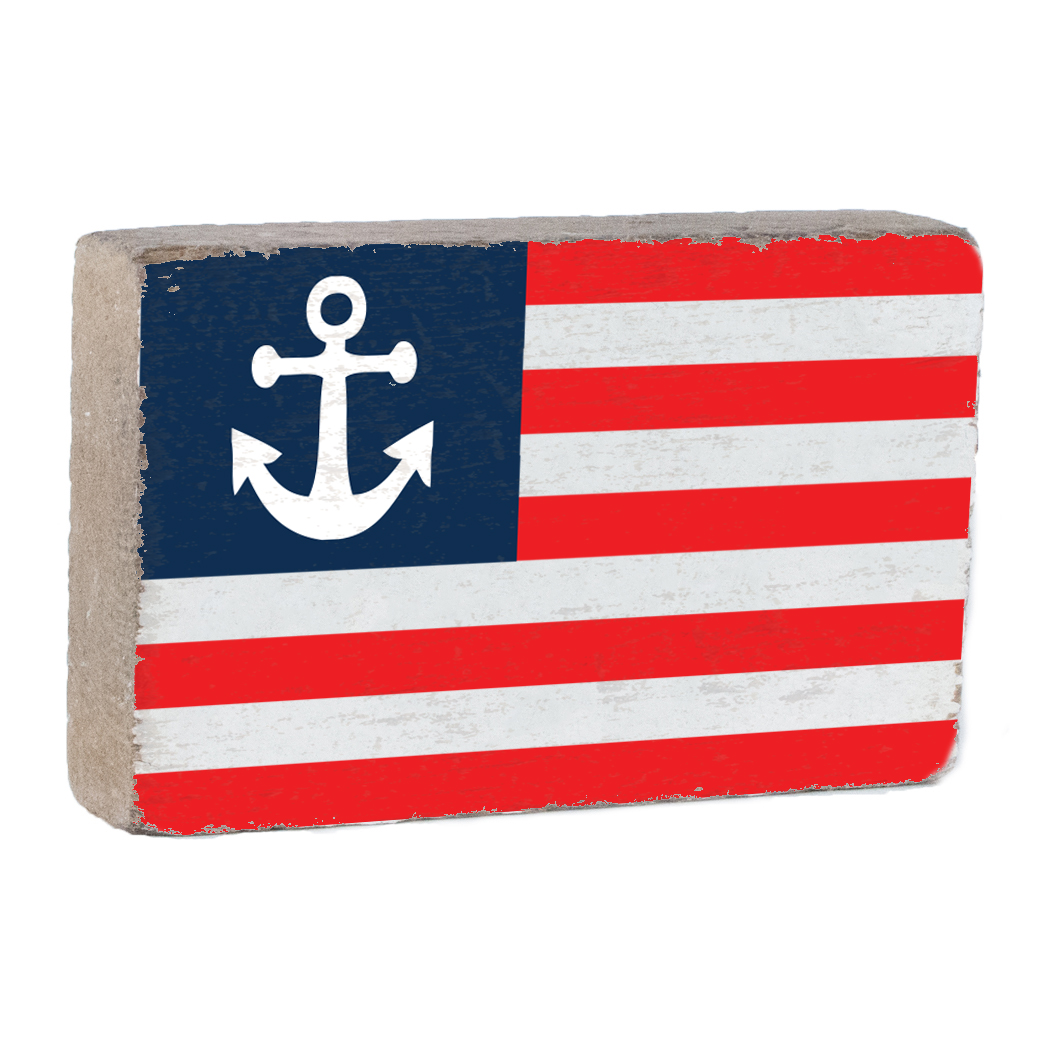 Rbxl-001-r105 Anchor Flag Rustic Block, Extra Large
