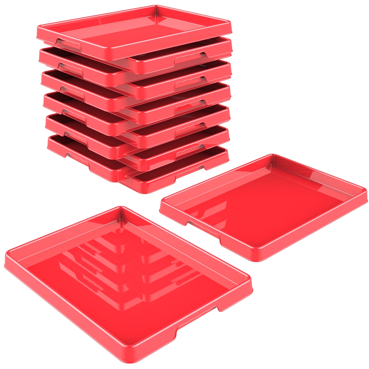 00442e12c 12 X 16 In. Sorting & Crafts Tray, Red - Pack Of 12