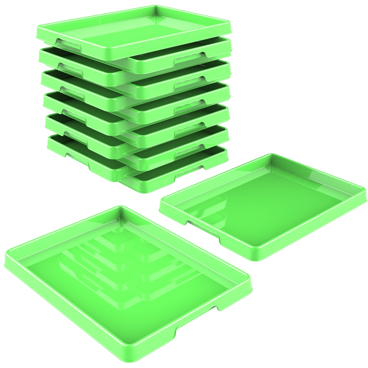 00444e12c 12 X 16 In. Sorting & Crafts Tray, Green - Pack Of 12