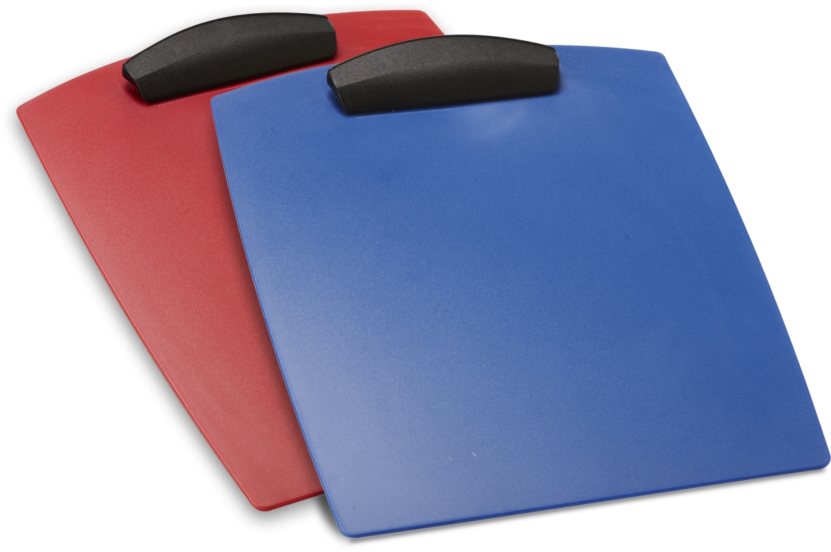 Hard Poly Clipboard With Letter Size, Red & Blue - Pack Of 12