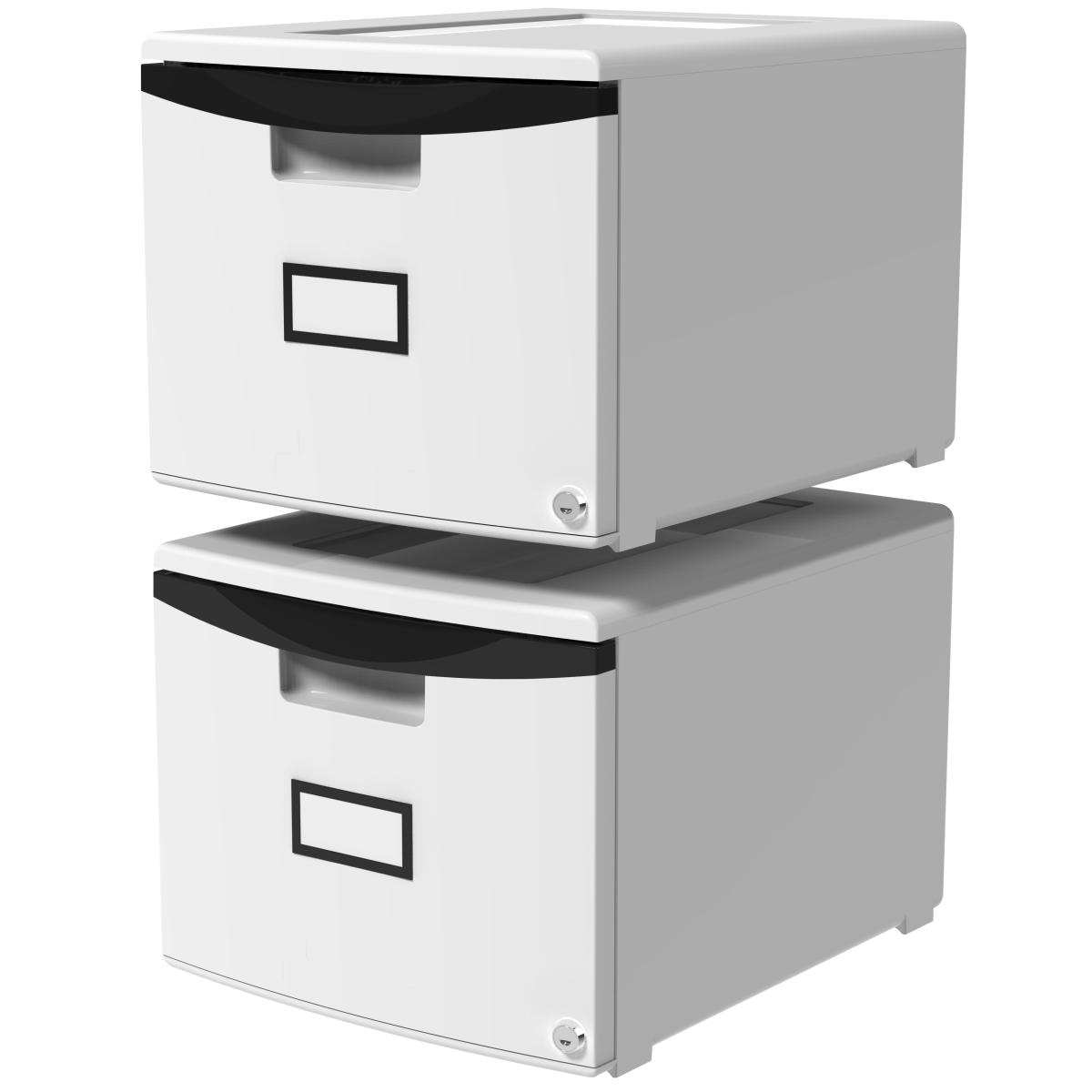 61267b02c 1-drawer Mini File Cabinet With Lock For Legal-letter, Gray & Black - Pack Of 2
