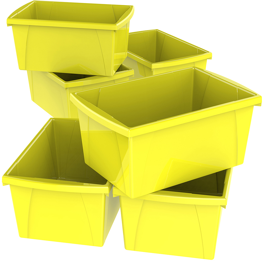 61484u06c 5.5 Gal Classroom Storage Bin, Yellow - Pack Of 6