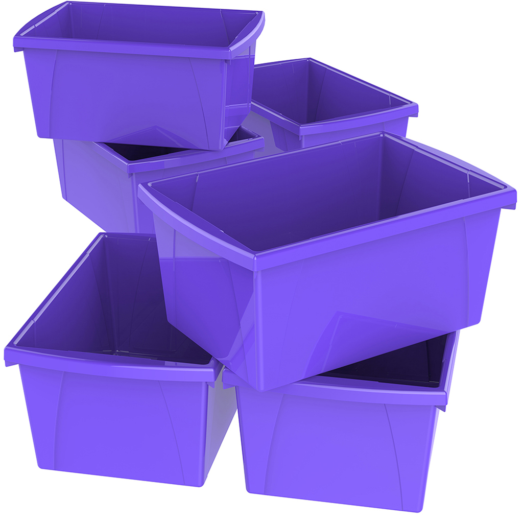 61486u06c 5.5 Gal Classroom Storage Bin, Purple - Pack Of 6