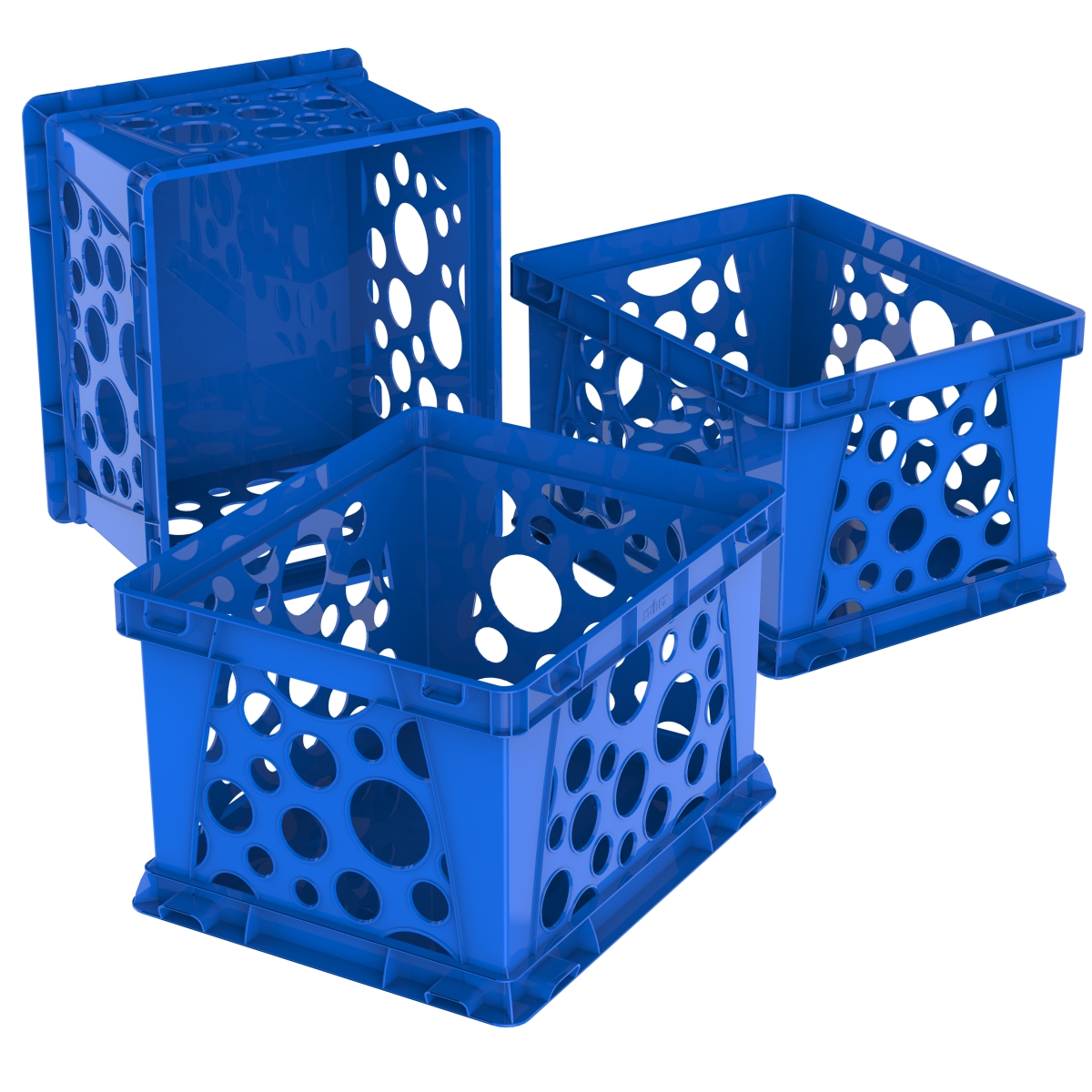 61490u03c School Mini Crate, Blue - Pack Of 3