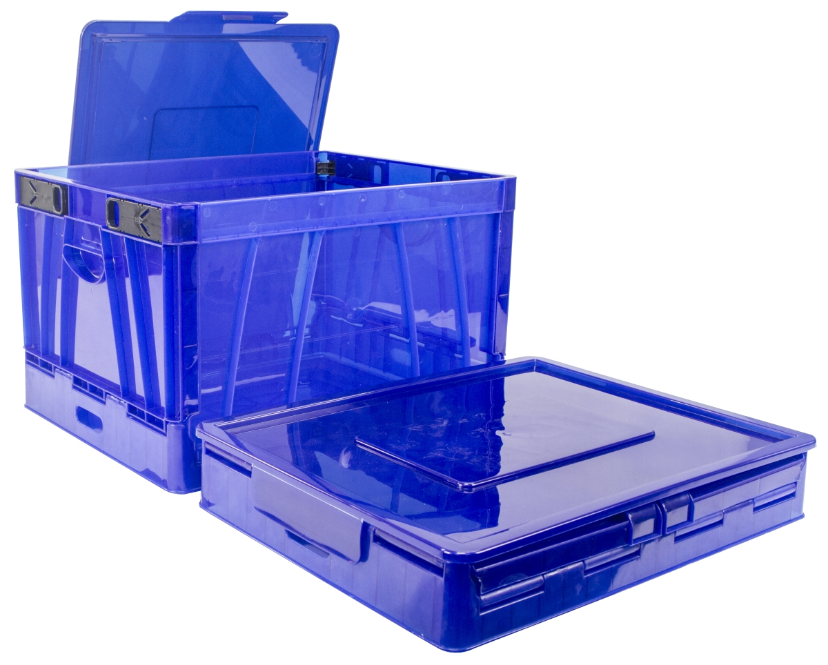 61801u02c Folding Storage Cube With Lid, Blue - Pack Of 2