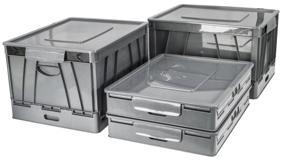 61810u04c Folding Storage Cube With Lid, Gray - Pack Of 4