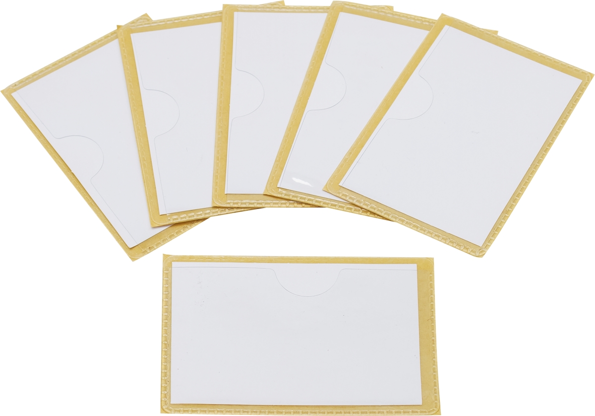 71100u01c 3 X 5 In. Label Pockets With Adhesive Backing, Clear - Pack Of 4