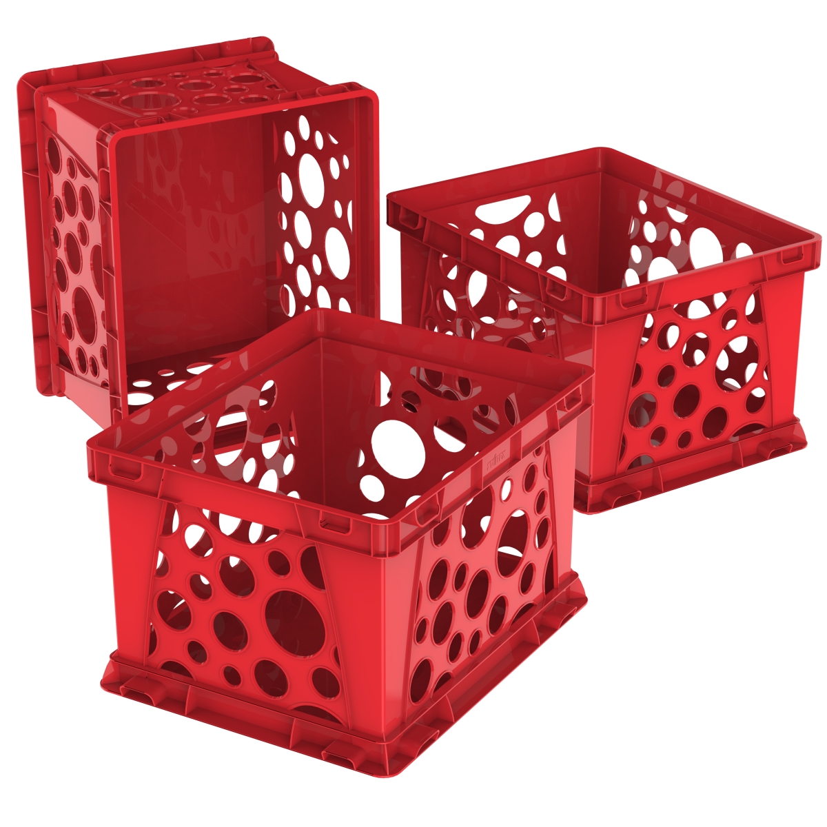 61491u03c School Mini Crate, Red - Pack Of 3