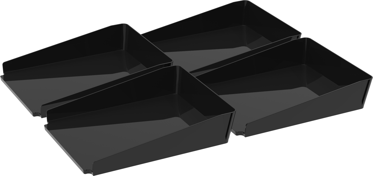 00145e04c Modern Gloss Letter Tray, Black - Pack Of 4