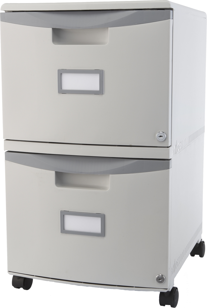 61310b01c Letter & Legal Plastic 2-drawer Mobile File Cabinet, Gray