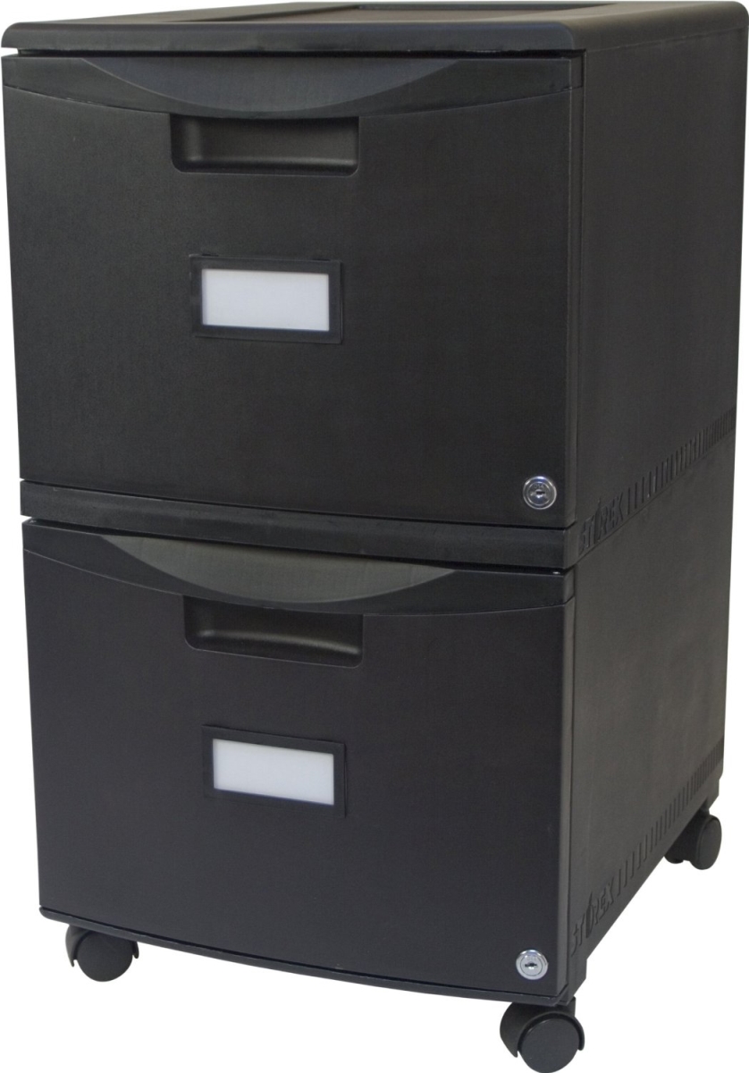 61312u01c Letter & Legal Plastic 2-drawer Mobile File Cabinet, Black