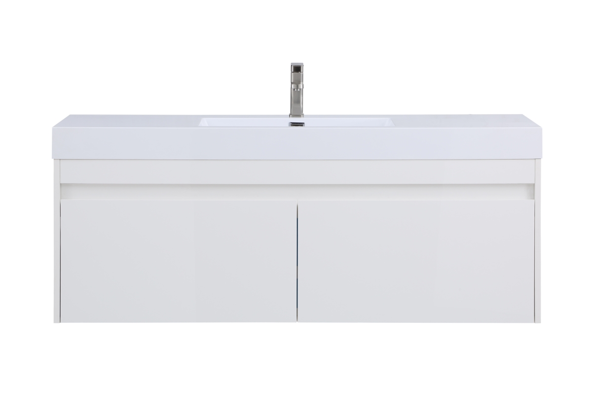 Ac-7500gw-59 59 In. Eternal Gloss Wall Mounted Single Sink Bathroom Vanity, White - No Mirror