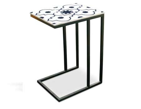 Ll100ss 14 X 18 X 26 In. Lara Marble Top Chairside Table