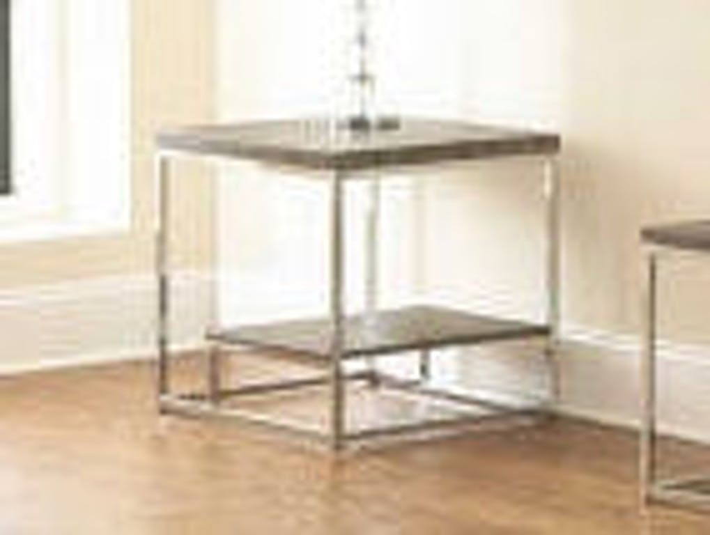 Lu350e 24 X 24 X 24 In. Lucia End Table, Grey & Brown